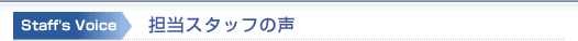担当スタッフの声